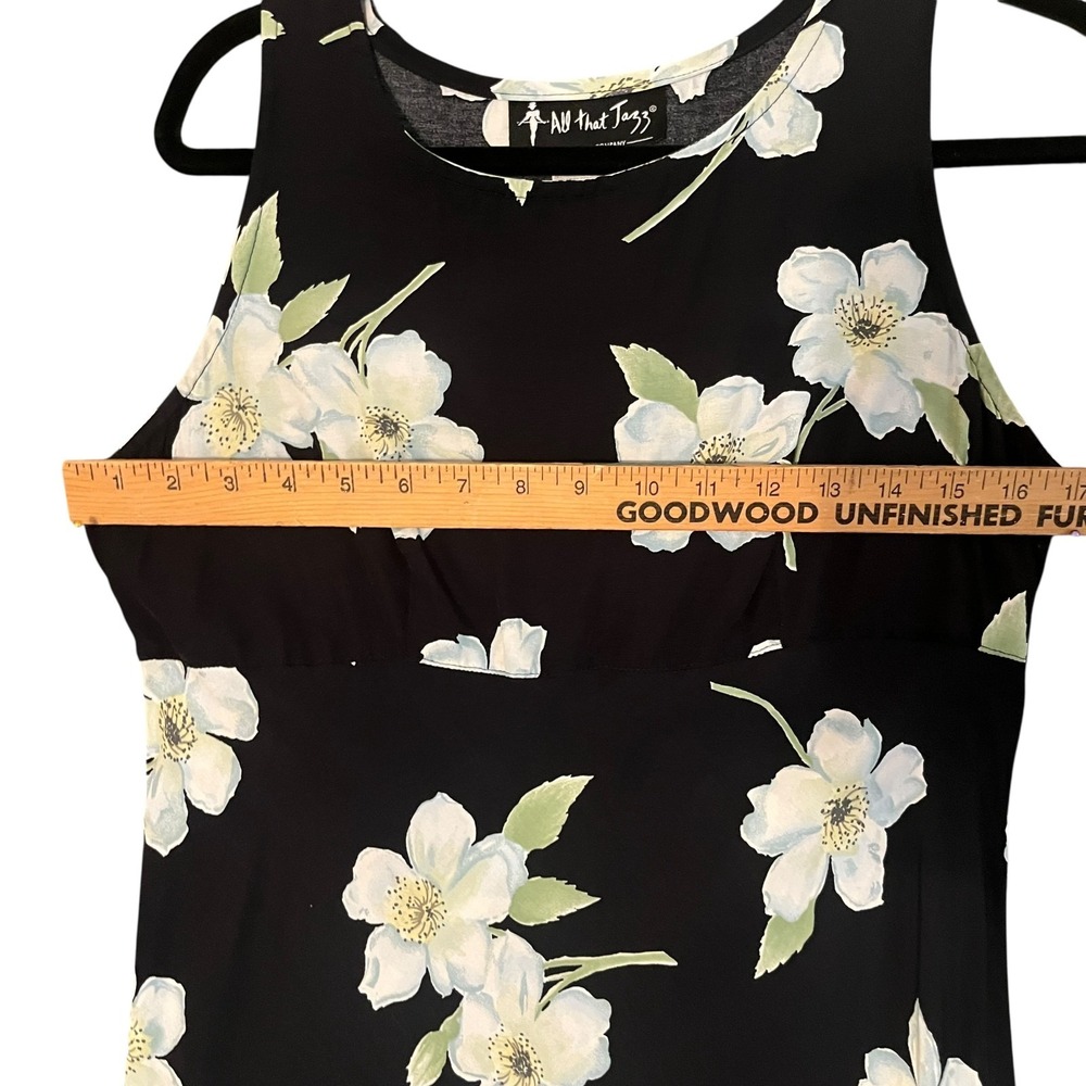Vintage All That Jazz Dress Jr Sz 9/10‎  Whimsigoth Black Floral Fairy 90s Y2K - Picture 6 of 10